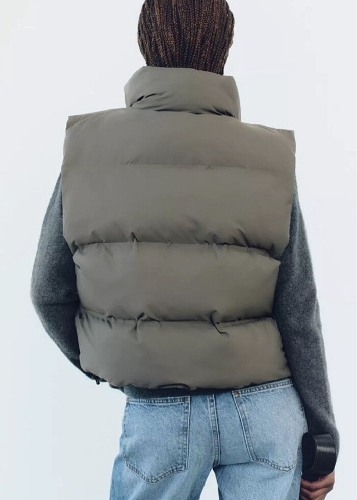 Zara etiketli haki şişme yelek - Görsel 5