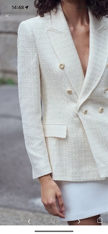 s Beden Zara ekru blazer