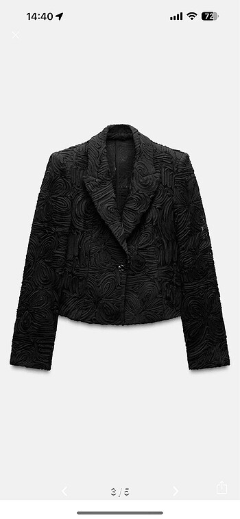 l Beden Zara etiketli çiçek desenli blazer