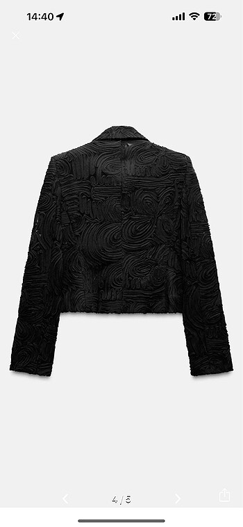l Beden siyah Renk Zara etiketli çiçek desenli blazer