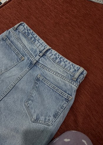 34 Beden Gri Kadın Denim Normal Boy Jean