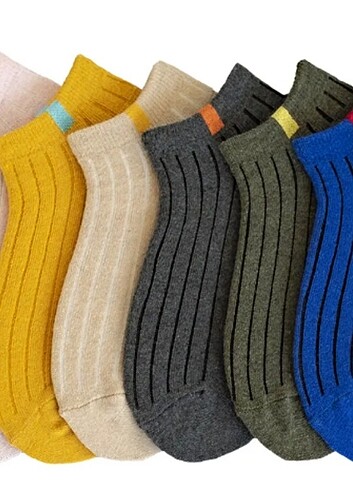 8 Çift Unisex Renkli Kısa Çorap