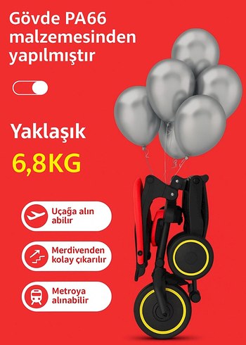 Kraft Gri Gölgeli Çocuk Üç Tekerlekli Bisiklet
