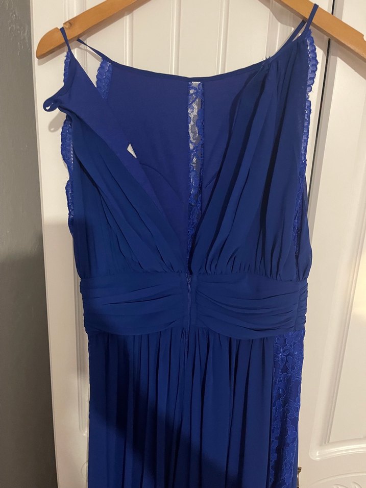 Mavi Drapeli Uzun Abiye Elbise - Görsel 3