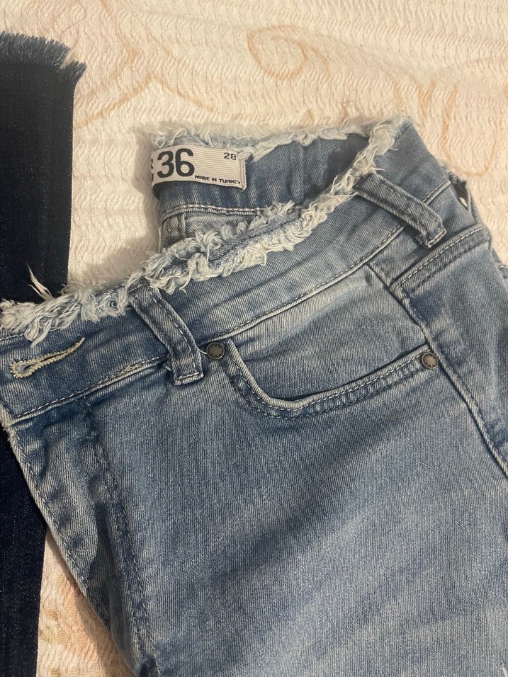 Lacivert ve Mavi Midi Kot Pantolon - Görsel 2