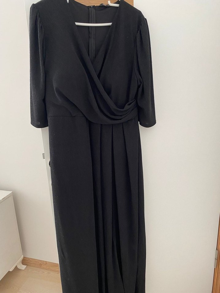 Uzun Gri Hamile Abiye Elbise - Görsel 2