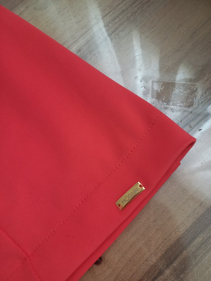 Pembe Yüksek Yakalı Midi Elbise - Görsel 2