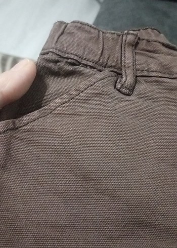 Erkek Çocuk Kahverengi Kanvas Bol Paça Pantolon - Görsel 3