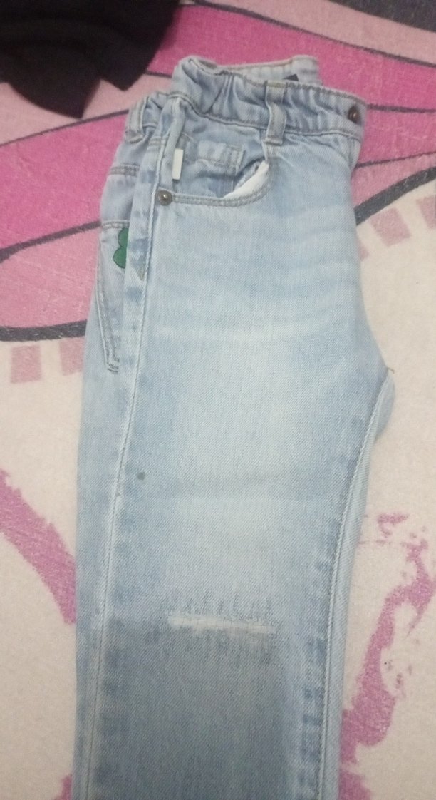 Mavi Baskılı Erkek Çocuk Denim Pantolon - Görsel 3