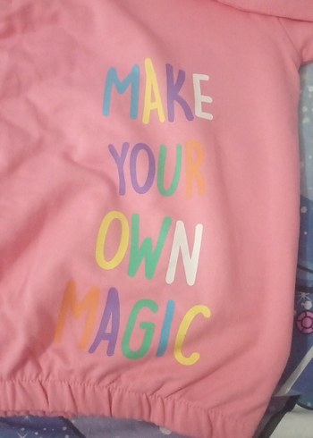 Kızlar İçin Pembe Yarım Fermuarlı Sweatshirt - Görsel 2