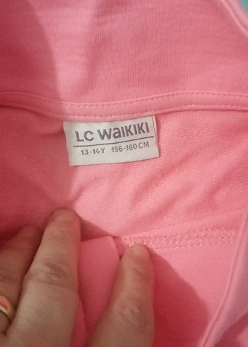 Kızlar İçin Pembe Yarım Fermuarlı Sweatshirt - Görsel 4