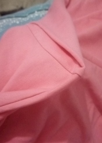 Kızlar İçin Pembe Yarım Fermuarlı Sweatshirt - Görsel 5