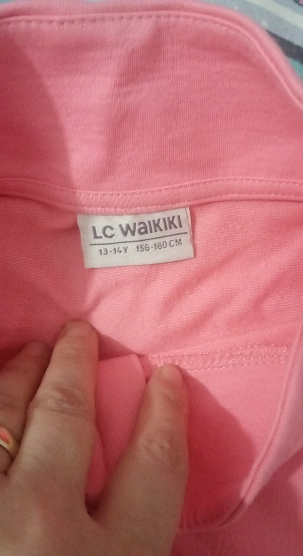 Kızlar İçin Pembe Yarım Fermuarlı Sweatshirt - Görsel 4