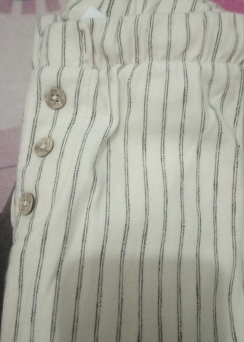 Düğmeli Beyaz çocuk Pamuk Pantolon - Görsel 3