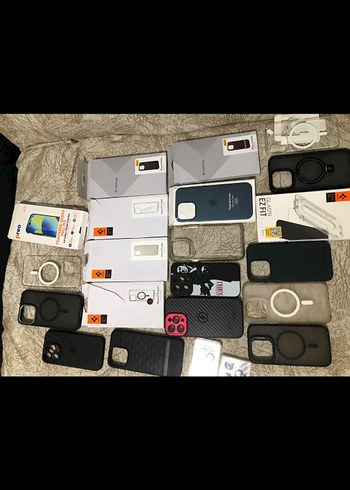 TOPLU FİYATTIR Apple Gri Telefon Kılıfı Velcro Detaylı