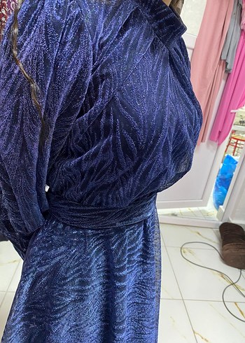 Mavi Uzun Bohem Kadın Elbise - Görsel 2