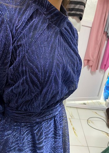 Mavi Uzun Bohem Kadın Elbise - Görsel 6