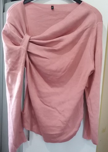 Pembe Keten Salaş Drapeli Kadın Kazak