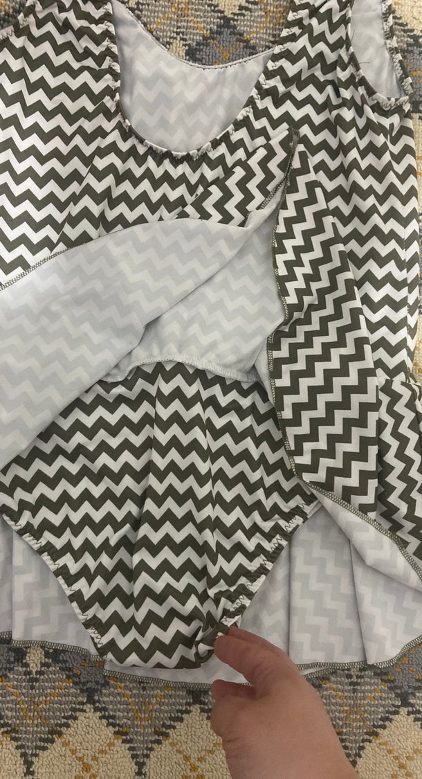 Gri Zebra Desenli Fırfırlı mayo - Görsel 2