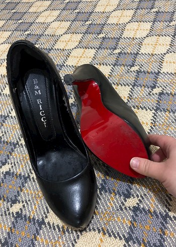 Siyah Platform Topuklu Kadın Stiletto - Görsel 2