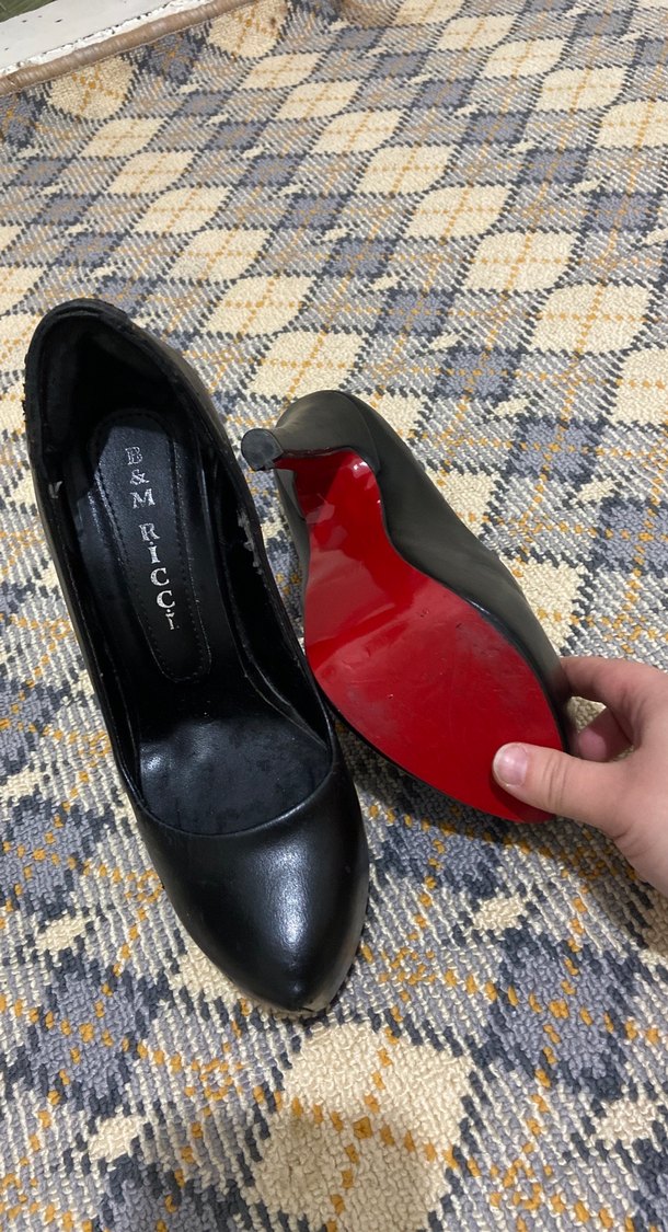 Siyah Platform Topuklu Kadın Stiletto - Görsel 2