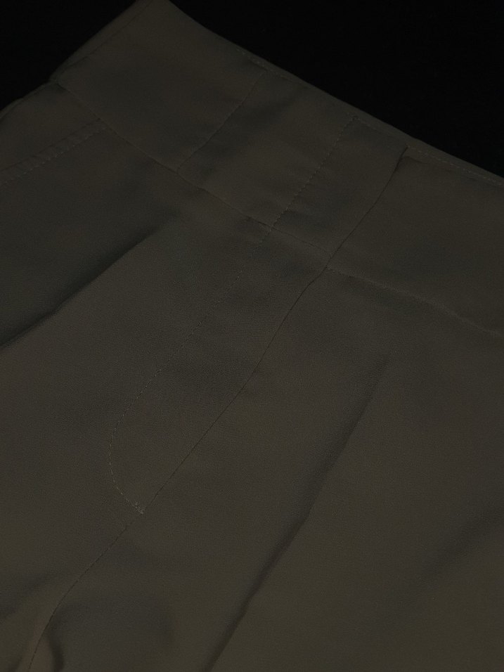 Bej Kadın Midi Kumaş Pantolon - Görsel 2