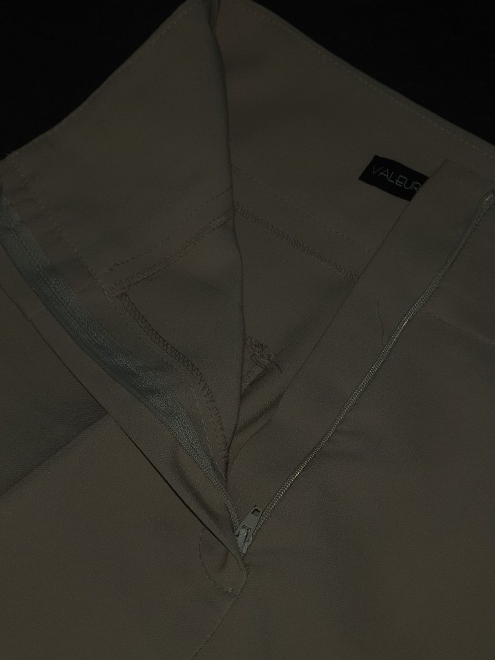 Bej Kadın Midi Kumaş Pantolon - Görsel 3