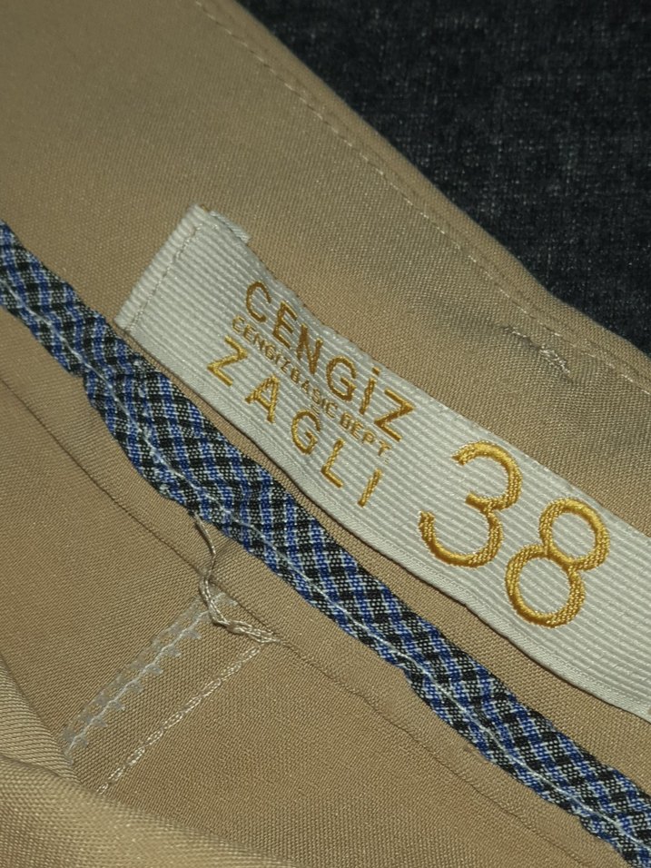 Bej Düğmeli Kadın Kumaş Pantolon - Görsel 2