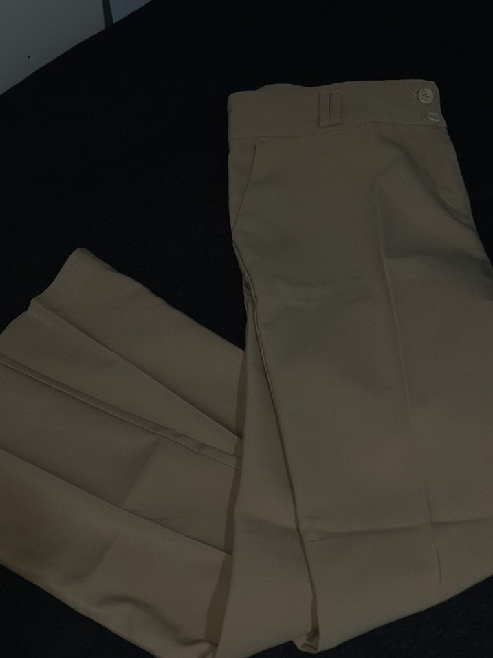 Bej Düğmeli Kadın Kumaş Pantolon - Görsel 3