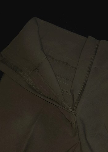 Yeşil Regular Fit Midi Kadın Kumaş Pantolon - Görsel 2