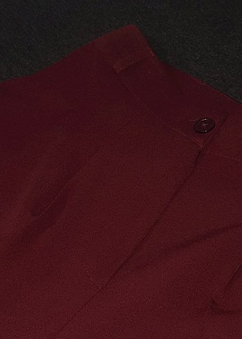 Bordo kumaş pantolon - Görsel 2