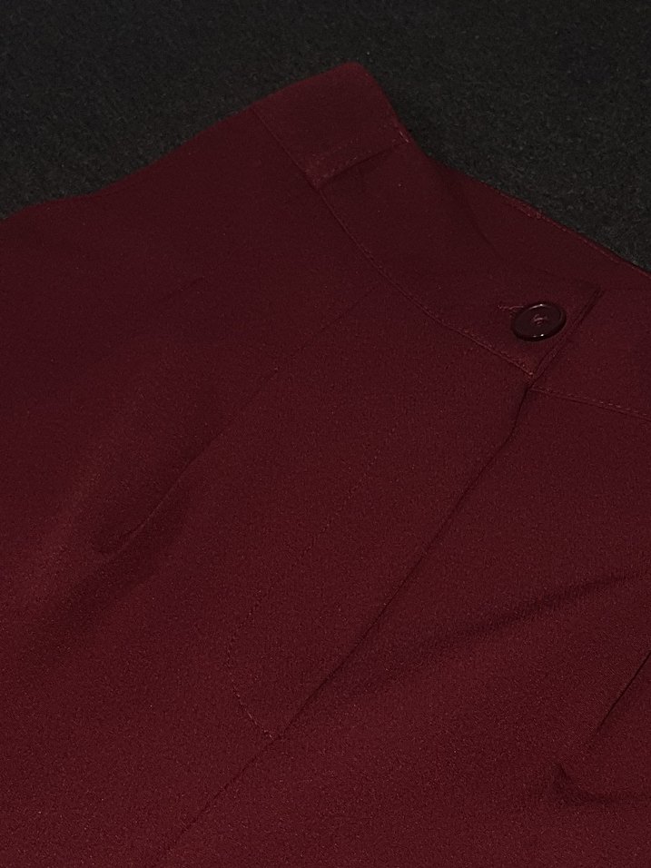 Bordo kumaş pantolon - Görsel 2
