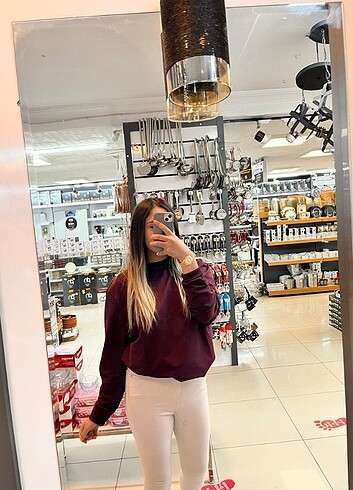 Bordo düz kadın sweatshirt