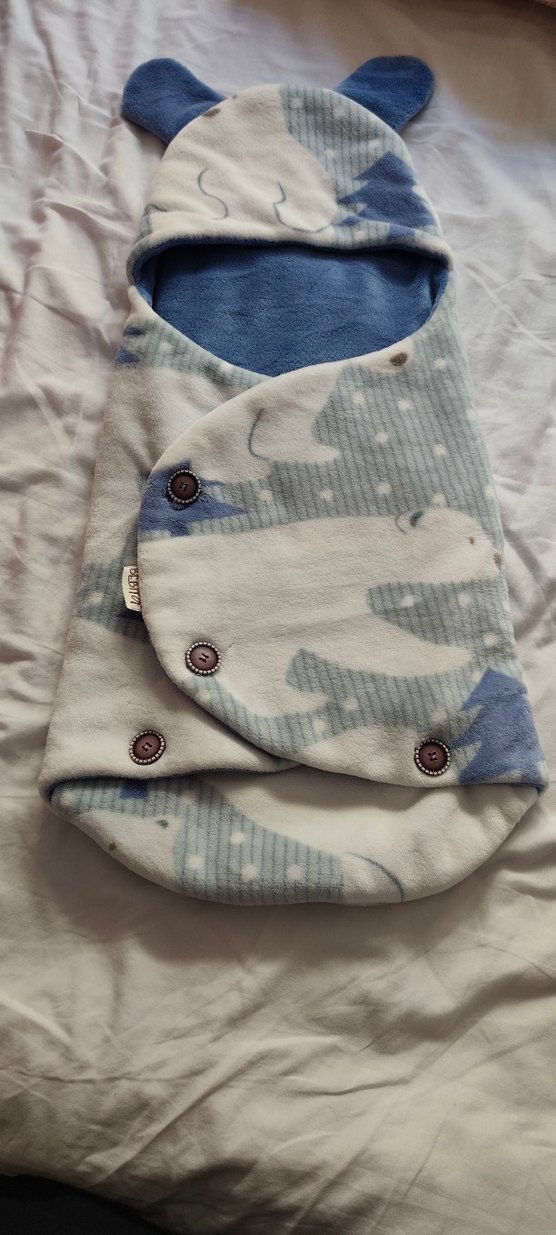 Mavi Gri Kutup Ayısı Desenli Çocuk Uyku Tulumu - Görsel 5