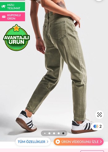 Trendyol & Milla Kadın Haki Regular Fit Midi Kot Pantolon