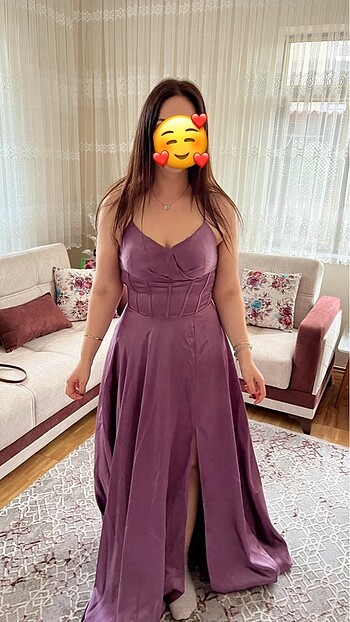 Lila abiye elbise