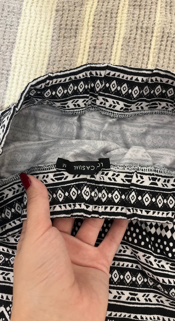 Bohem Desenli Örme Midi Etek - Görsel 2