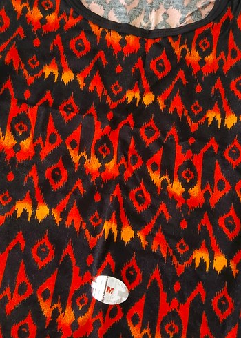 Kırmızı Bohem Tarzı Rahat Şortlu takım - Görsel 2