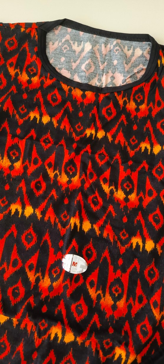 Kırmızı Bohem Tarzı Rahat  Şortlu takım - Görsel 2