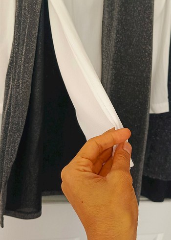 40 Beden siyah Renk Gri Keten Uzun Drapeli Kadın Takım
