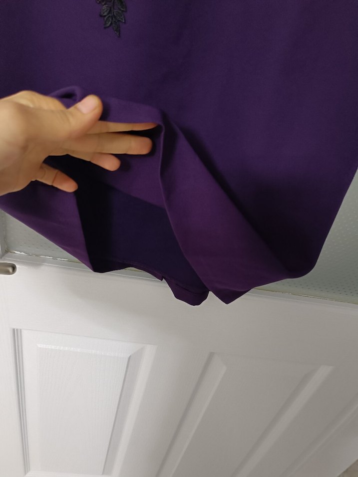 Mor Dantelli Kolsuz kisa Abiye Elbise - Görsel 5