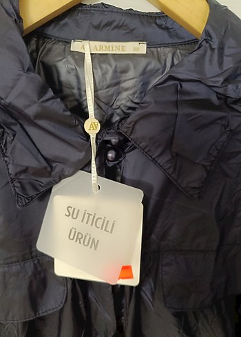 Armine ArmineLacivert Kuşaklı Uzun Yağmurluk