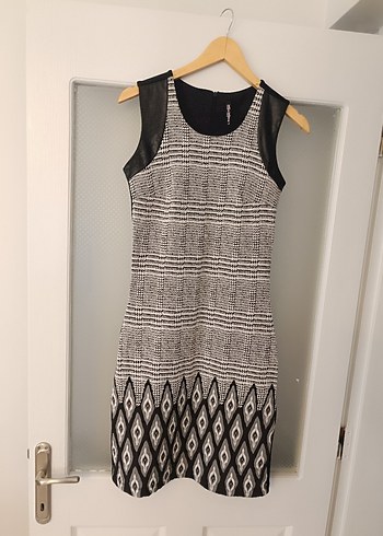 Gri Örme Desenli Kolsuz Midi Elbise - Görsel 3