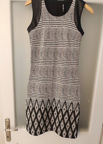 Gri Örme Desenli Kolsuz Midi Elbise - Görsel 4