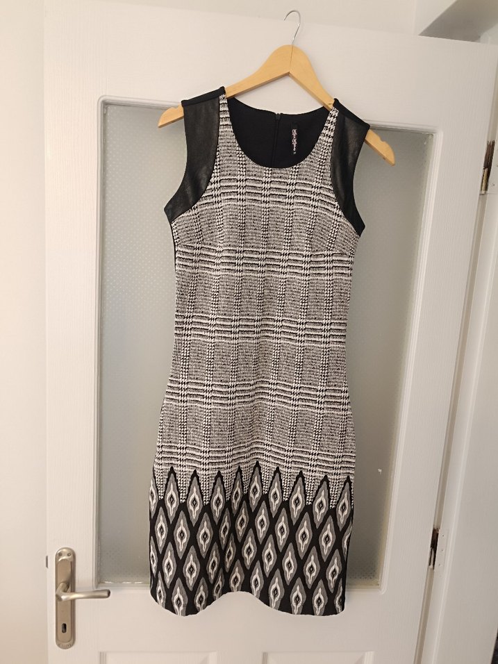 Gri Örme Desenli Kolsuz Midi Elbise - Görsel 3