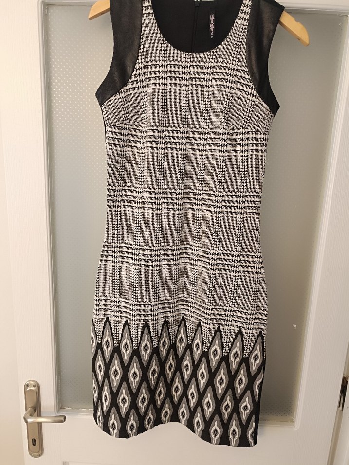 Gri Örme Desenli Kolsuz Midi Elbise - Görsel 4