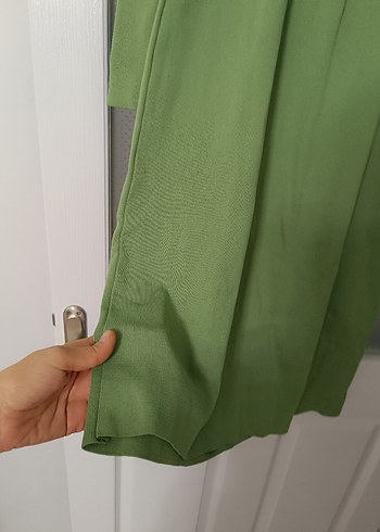 m Beden yeşil Renk Uzun Kollu Yeşil Triko Elbise