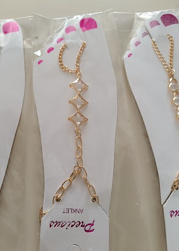 Kadın Altın Renkli Payetli El Zinciri ayak zinciri - Görsel 4