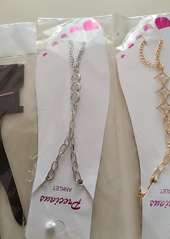 Kadın Altın Renkli Payetli El Zinciri ayak zinciri - Görsel 5