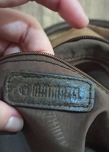 Y2K vintage Hakiki Süet Kahverengi  Tokalı Kadın Çantası - Görsel 4